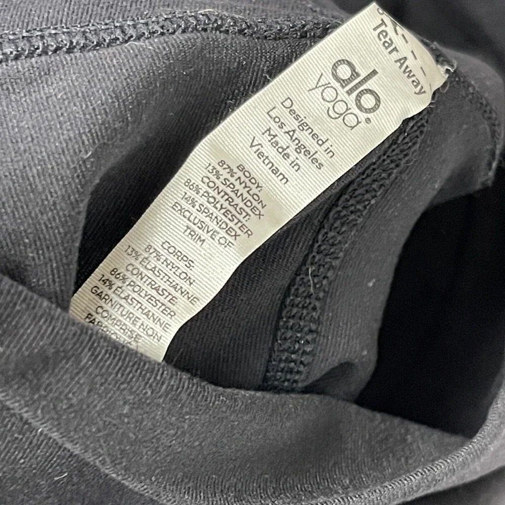 Alo Yoga Womens XS Moto Leggings Black High Rise Quilted Activewear